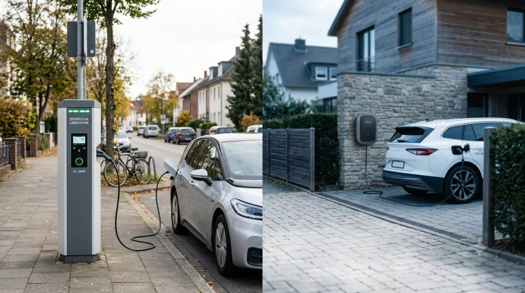Wallbox vs. öffentliches Laden: private Wallbox im Vergleich zur öffentlichen Ladesäule